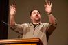 James Emery White, senior pastor at Mecklenburg Community Church, explains eternity as a long line and our lives as a mere scratch that should be lived "in light of the line." - Photo by Victoria Stargel