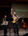 Members of City Fellowship Church lead music during chapel. - Photo by Ebbie Davis