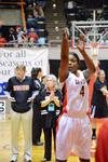Hope Adams warms up with some free-throws before the first game of the NAIA National Championship. The Lady Bulldogs won the game 62-37. - Photo by Abigail Harris