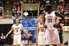 03/75/11 - LaTesa McLaughlin, Kayla Hudson, and Zeinab Chan rest between plays in the first game of the NAIA National Championship. The Lady Bulldogs advanced to round two with a win of 62-37 over Avila University. 