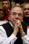 David S. Dockery, president of the university, watches the Lady Bulldogs on defense during the semifinals of the NAIA National Championship. - Photo by Beth Spain