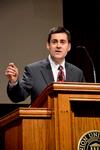 Russell D. Moore speaks at chapel during the Crabtree Family Life Series on the subject of adoption. - Photo by Deanna Santangelo
