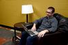Justin Daughrity, junior Christian studies major, studies in the Bowld Student Commons. - Photo by Ebbie Davis