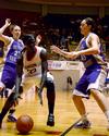 03/77/11 - Zeinab Chan takes a powerful dribble before driving to the basket. �鶹��Ƶ Lady Bulldogs played Olivet Nazarene in the second round of the 2011 NAIA Division I Women's Basketball National Championship. �鶹��Ƶ won 81 to 69. 