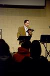 Justin Wainscott, pastor of First Baptist Church, speaks at the first annual Abraham's Altar, a student led revival at the middle of the semester. - Photo by Ebbie Davis
