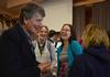 Nigel Goodwin, founder of Genesis Arts Trust, talks with students after speaking in chapel.  - Photo by Victoria Stargel
