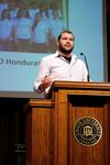 Rusty Tuders, junior youth ministry major, speaks about his Go Trip to Honduras during Chapel. - Photo by Deanna Santangelo