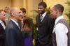 04/108/11 - Tony Dungy, Super Bowl winning coach, greets Antoine Hall and Skyler Vaden during the Roy L. White Golf and Gala. 