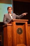 Gene Fant, dean of the college of arts and sciences, leads chapel discussing faith as a radical decision. - Photo by Ebbie Davis