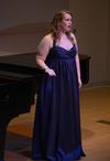Jillian Sims, senior church music major, performs in her senior recital. - Photo by Victoria Stargel