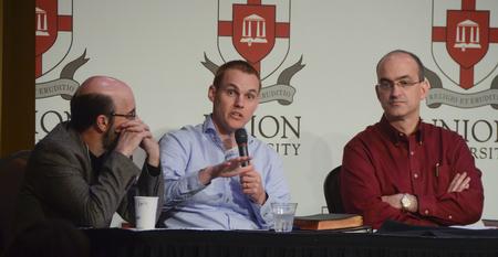 David Platt, pastor of The Church at Brook Hills in Birmingham, answers a question during the panel discussion time at the Read the Bible for Life Conference.