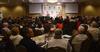 Over 300 people listen to the panel discussion involving Michael Card, David Platt, and George Guthrie at the Read the Bible for Life Conference.  - Photo by Morris Abernathy