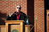 David S. Dockery, president of the university, gives his commencement address entitled "Remember" to the 2011 graduating class on the Great Lawn. - Photo by Deanna Santangelo