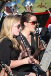 Emily Maggard, freshman elementary education and English double major, performs alongside Rebecca Blevins, freshman biology major, during spring graduation. - Photo by Jacob Moore