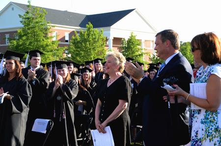 Mrs. Lanese Dockery, Union's first lady, receives the honor of having a road on campus named after her during the 2011 spring graduation.
