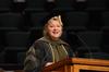 Sheila Mitchell, dean of the School of Pharmacy, delivers the commencement address at Union's summer graduation ceremony at West Jackson Baptist Church. - Photo by Morris Abernathy