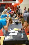 8/19/11 - Freshmen register in the Fred Delay Gymnasium during New Student Move-in.