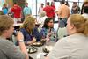 New students and their families enjoy dinner during the freshmen picnic in the Brewer Dining Hall. - Photo by Deanna Santangelo