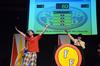James Watlington, freshman media communications major, plays in the annual SAC Game Show.  - Photo by Zac Calvert