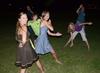 Freshman students play a game of "Ninja" on the Great Lawn during the Howdy Party. - Photo by Jacob Moore