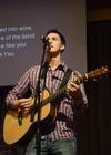 Brett Perkins, senior Christian studies major, leads music during chapel. - Photo by Jacob Moore