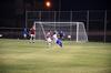 Union University men's soccer team goal keeper, J. Landham prepares to defend a shot made by a Notre Dame College opponent. - Photo by Zac Calvert