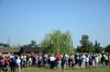 The Union community gathers at the tree planted in memory of the September 11, 2001, terrorist attacks. This memorial service took place for the 10 year reunion of the attacks. - Photo by Ebbie Davis