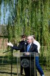 David S. Dockery, president of the university, addresses the Union community gathered at the memorial of the terrorist attacks on September 11, 2001. The service took place for the 10 year anniversary of the attacks - Photo by Ebbie Davis