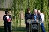 David S. Dockery, president of the university, addresses the Union community gathered at the memorial of the terrorist attacks on September 11, 2001. The service took place for the 10 year anniversary of the attacks. - Photo by Ebbie Davis