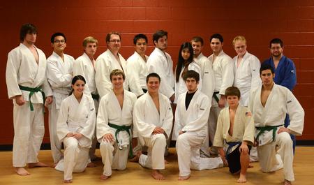 The Union Judo Club just after a weekend session where judo master Patrick Parker came to teach.  The club practices up to three times a week and is growing in size and skill.