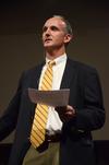 David Montague, Director of Memphis Teacher Residency, speaks in chapel about the importance of domestic missions and how the role of the church is not to be the center of attention but to let the story be God's.  - Photo by Zac Calvert