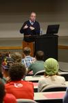 David Dockery, president of the university, speaks during Student Senate about Union's goals and financial standing. - Photo by Jacob Moore