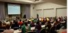 Harvey Hall is filled with students while David S. Dockery, president of the university, speaks during the Student Senate meeting. - Photo by Jacob Moore