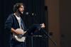 Rob Griffith, sophomore English major, plays with Union's worship band at the beginning of chapel.  - Photo by Anne Richoux