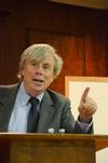 Peter Lawler, author and Dana Professor of Government, speaks to Union students and faculty about politics in the United States and changes that are occurring.  - Photo by Zac Calvert