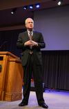 Bruce Chesser, senior pastor of First Baptist Church in Hendersonville, Tenn., speaks during chapel. - Photo by Jacob Moore