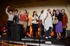 Kappa Delta members sing karaoke during Costume Coffee House in the Bowld Student Commons.  - Photo by Anne Richoux