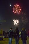 Union students enjoy a huge display of fireworks during Homecoming's Union Night on the Great Lawn. - Photo by Zac Calvert