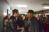 Jon Foreman greets Justin McEachron, senior English major, after the Homecoming Concert in the G.M. Savage Memorial Chapel. - Photo by Zac Calvert