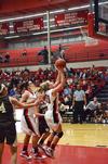 Amy Philamlee goes up for a lay-up during the Homecoming game against St. Francis. - Photo by Zac Calvert