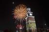 Fireworks were launched 600 feet into the air over Miller Tower to celebrate Union Homecoming 2011. - Photo by Morris Abernathy
