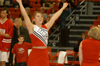 02/19/04 - Senior cheerleader Alieca Robertson cheers prior to a Union game.
