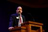 Scott Huelin, director of the honors community and associate professor of English, discusses the importance of keeping the right mind-set as Christians in a culture where materialistic Christmas activities overtake the real meaning behind Christmas. - Photo by Ebbie Davis