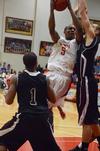 Skyler Vaden goes up for a basket during a game against Campbellsville University. - Photo by Anne Richoux