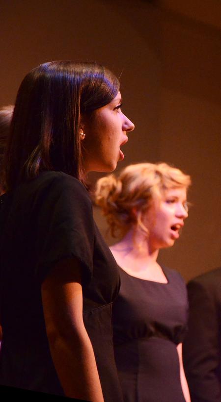 Proclamation performs in Hartley Recital Hall for students and parents. Opera workshops were also performed by members of Proclamation. 