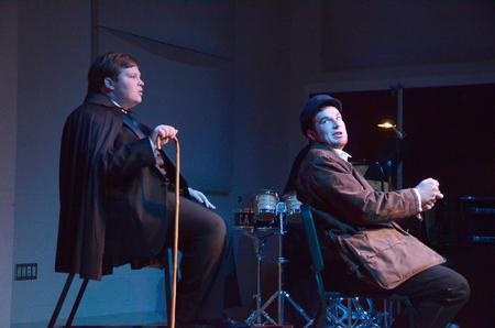 Jed Dugger, senior music major, performs a singing act during an opera workshop in Hartley Recital Hall.
