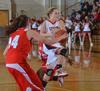 Union Lady Bulldog Amy Philamlee drives in  strong to the hoop. - Photo by Morris Abernathy