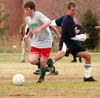 Action from the men's intramural soccer championship between SAE 1 and Onions 1. - Photo by Kristen Nicole Sayres