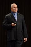 Randall Bush, professor of Christian thought and tradition, delivers a message in chapel titled, "God's Trojan Horse." - Photo by Anne Richoux