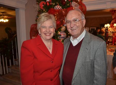 Lanese Dockery and Bob Agee visit with each other at the open house.